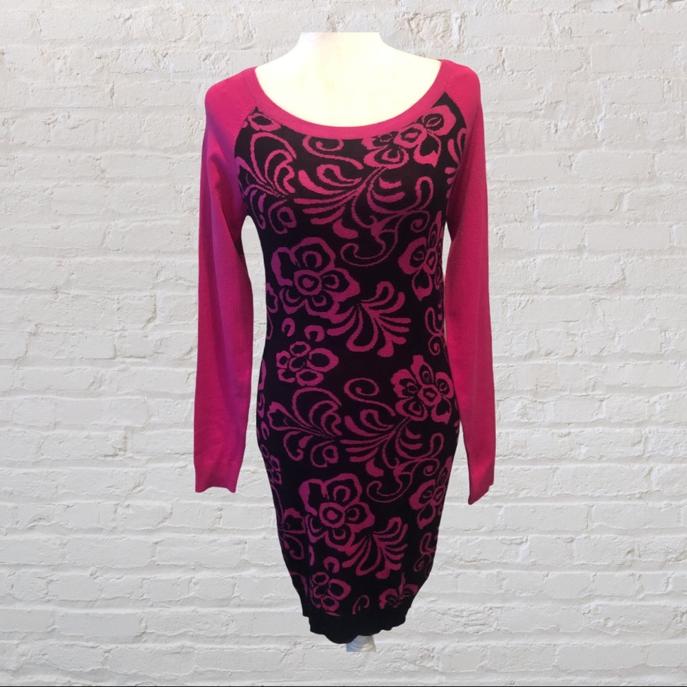 NEW Pink and Black Sweater Dress